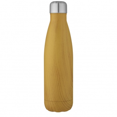 Logo trade promotional gifts image of: Cove 500 ml vacuum insulated stainless steel bottle with wood print